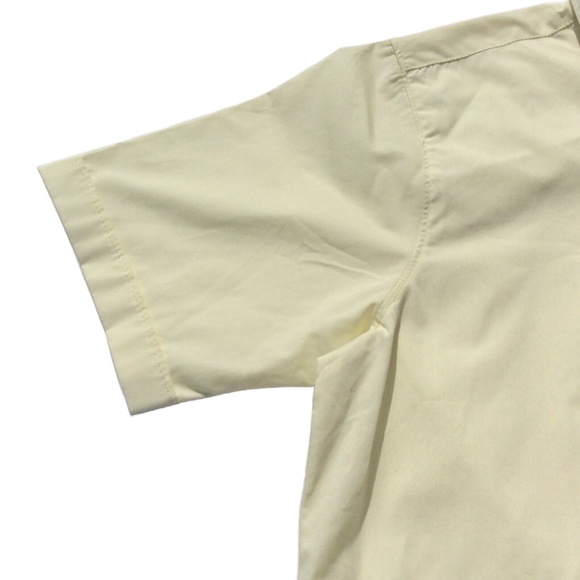 Smith American Dress Shirt Size 14 Button Up Short Sleeve Chest Pocket Yellow - Picture 4 of 10